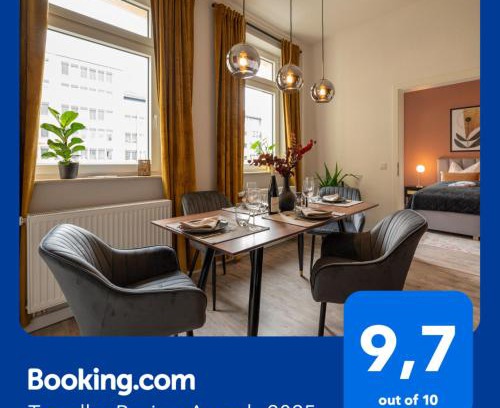 Gera Apartment | maremar - Design Apartment - Luxus Boxspringbett - Zentral - Küche - Arbeitsplatz - Highspeed WLAN