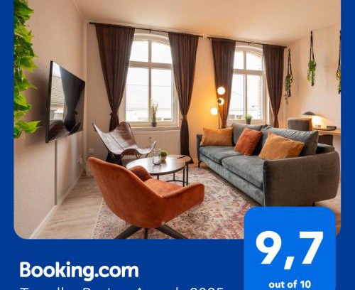 Gera Apartment | maremar - Style Apartment im Zentrum - Luxus Boxspringbett - Küche - Arbeitsplatz - Highspeed WLAN