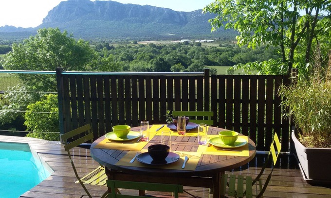 Notre-Dame-de-Londres Villa | Mas Des Biranques hamlet facing the Pic St Loup. Calm, charm,