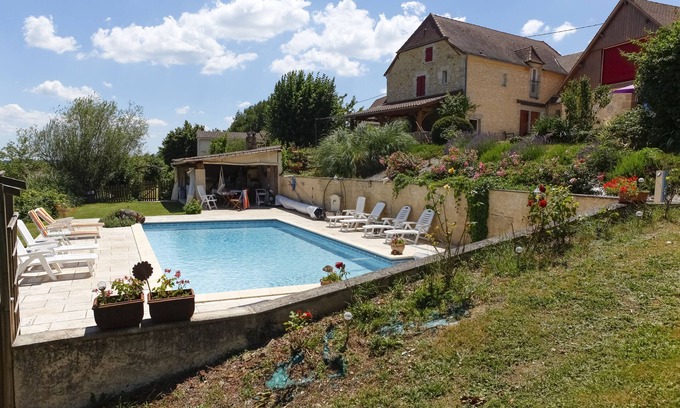 Thenon House | MASKALI, Gite le Périgourdin, heated swimming pool, open view