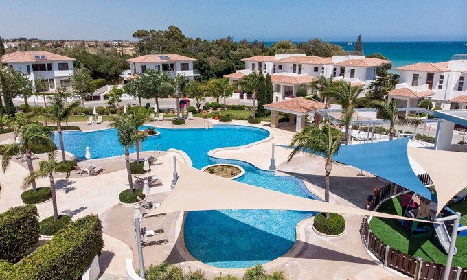 Mazotos Villa | Mazatos Beachfront Gardens | Villa with Side Sea View | Beautiful & Relaxing.