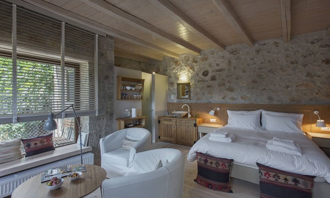 Arachova Apartment | Milia Room. Spacious and autonomous, ideal for a couple.