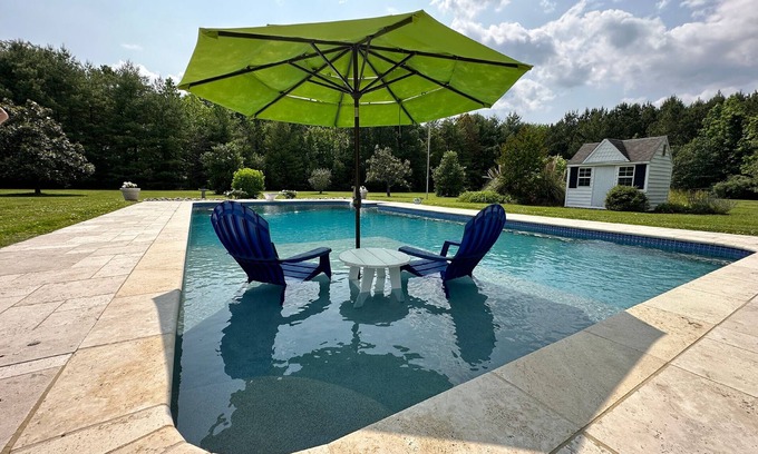 Easton House | Minutes from Downtown Easton and St. Michaels | Pool | 1st Floor Bedroom | Pet F