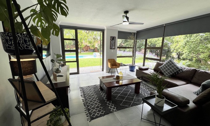 Pretoria Apartment | Modern 4 sleeper private suite and access to beautiful garden and swimming pool