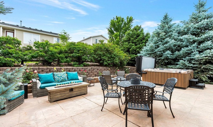 Littleton House | Modern Cabin Vibe, With great back yard to relax in. New furnishings and hot tub