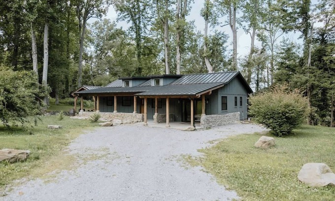 Pittman Center House | Modern Creek Home, Firepit, Patio | Ranch Cottage