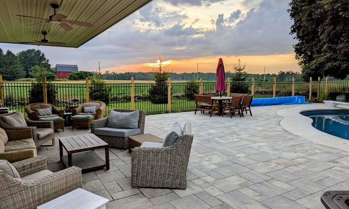 Ontario City House | Modern Farmhouse, Pool House, Pool, Hot Tub, Pickleball, Sports Barn