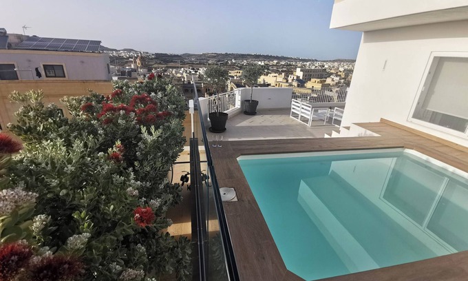 Sannat Apartment | Modern Luxury Penthouse w/Pool and Views over Gozo