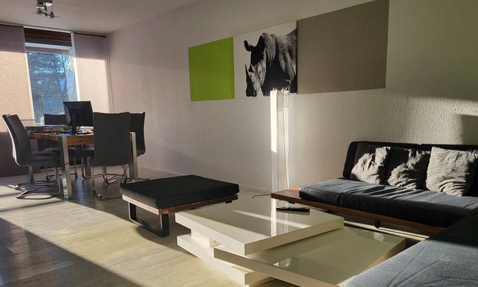 Schwarzenbach Condo | Modern, spacious and quiet vacation apartment with swimming pool, sauna