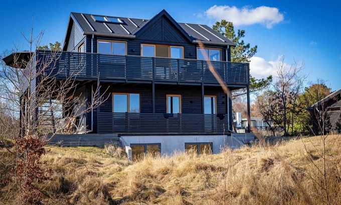 Grena Strand Cottage | Modern vacation home: sea view, 4 bedrooms, 2 bathrooms, beach 100 m, terrace