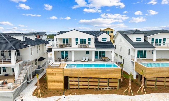 Bay County House | Moonstone: Stunning 9BR Home- Beachfront, Priv. Pool, Pet Friendly, Sleeps 26!