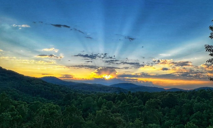 Bostic Cabin | MTN Cabin Getaway: Hot Tub, Fireplace, Game Tables, Views