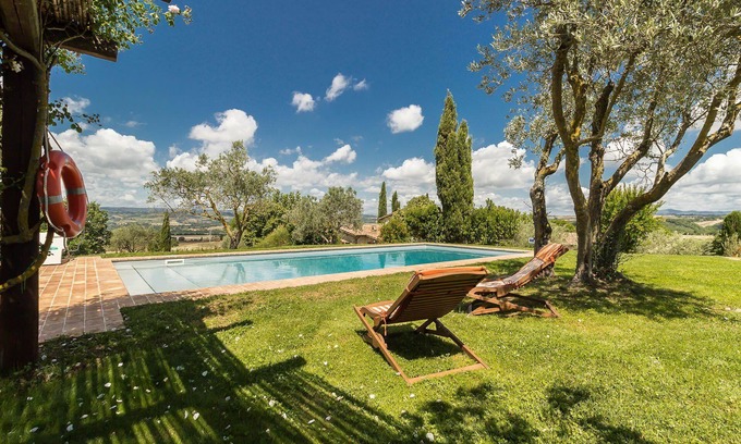 Guardea Villa | My Rental Homes - Villa Molinazzo 10: pool and lovely view of the surrounding hills