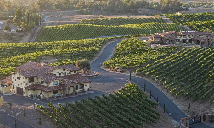 Temecula House | New-Build Temecula Villa with King Suite, Fireplace & Vineyard Views | The Villa