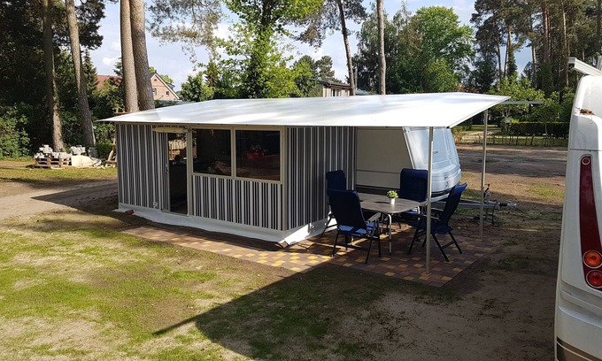Stadt Wusterhausen House | New glamping accommodation rental caravan with toilet and kitchen