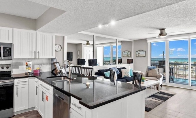 Destin Condo | NEW Listing! BEACH FRONT with Amazing Ocean & Pool Views! 1st floor easy access!