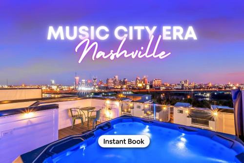 Katie Hill Neighborhood House | NEW Nash Eras - Rooftop Decks with Hot Tub - 15 Beds