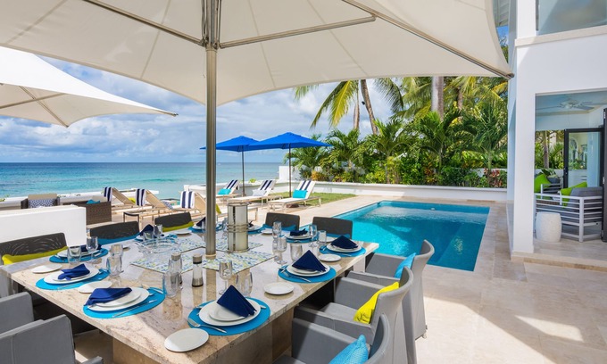 Fitts Village Villa | Nirvana: Luxury beachfront 5-bedroom villa with pool