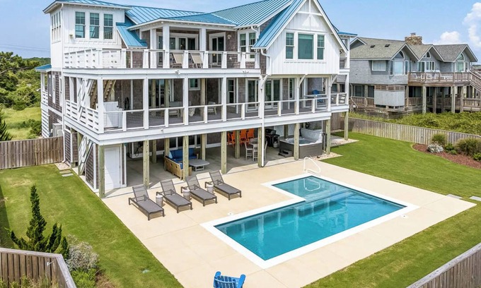 Southern Shores House | Oceans Blue | Oceanfront | Private Pool, Hot Tub
