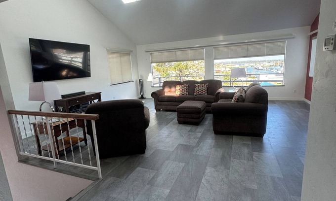 Winchester Bay House | Overlook the Winchester Bay Harbor from the spacious 3rd Level!
