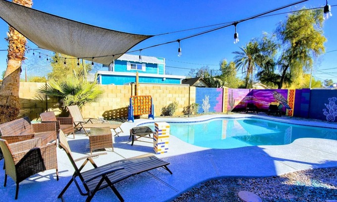 Coronado House | Palm house · Phoenix Home w/renovated Pool & String Lights