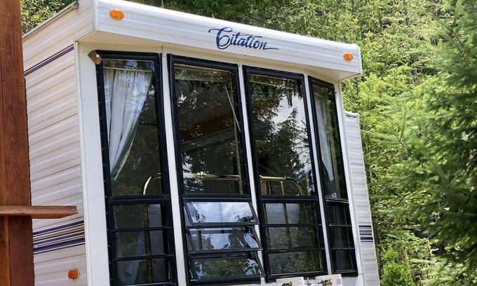 Garden Bay House | Park Model RV Glamping in Private Campground