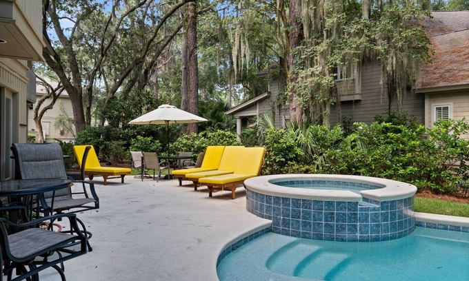 Heritage Woods House | Perfect Sea Pines location with spectacular pool and spa!