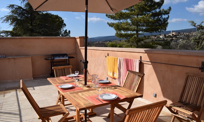 Villars House | Petite Bastide Avec Belle Vue, Terrasse 90m2, Piscine Sans vis a vis