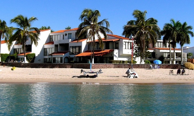 San Carlos Condo | Pilar Beachfront, huge porch, palms, hear waves 24/7, 3BR & 1 BR Beach Condos