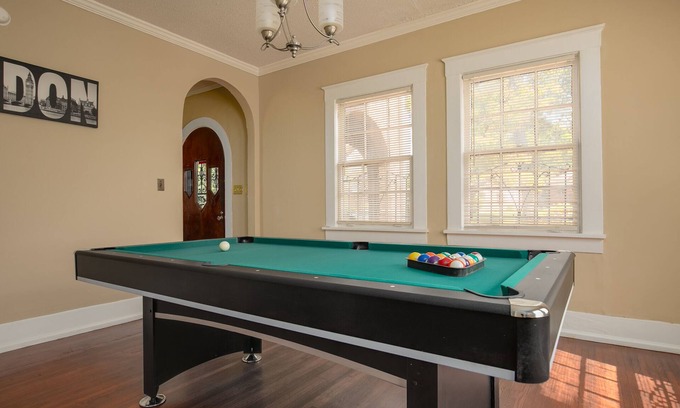 Norwood House | Pool Table Fire Pit BBQ Grill Basketball Hoop