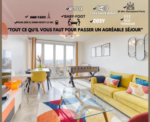Noisy-le-Sec Apartment | PoPColor Idéal Famille-Groupes-Pro 8Min de paris
