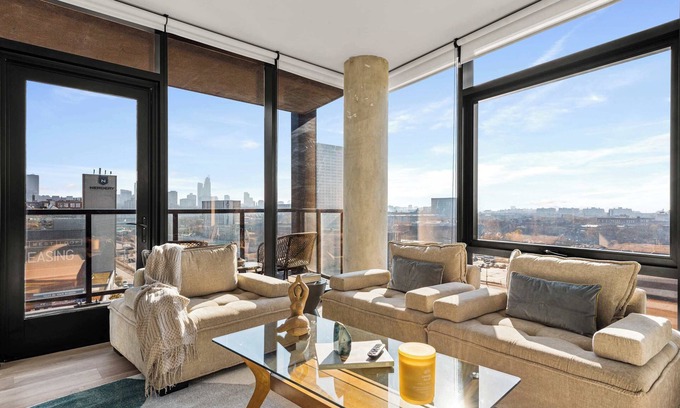West Loop Apartment | Prime Location 2BR: Balcony, Restful Night