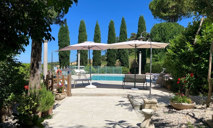 Capodarco Villa | Private Charming Villa with swimming pool and park on the Marche hills, sea view