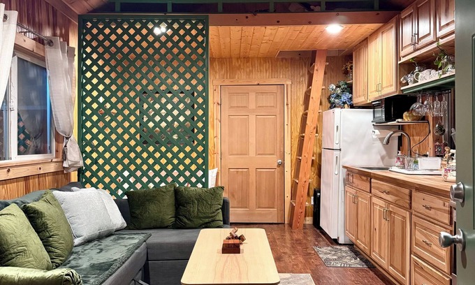 Ryderwood Cabin | Private Romantic Woodland Getaway- with sauna, hot tub, fire pits, and more.