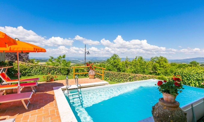 Castel San Gimignano House | Private Villa with A/C, private pool, WIFI, TV, patio, pets allowed, panoramic view, parking
