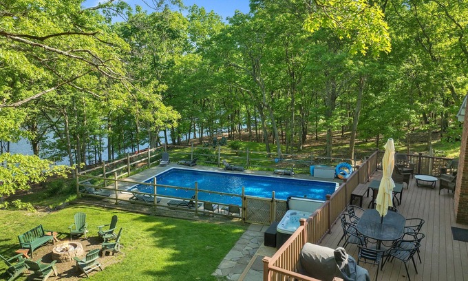 Pocono Mountain Lake House | Pvt Hot Tub, Lakefront, Arcade, Heated Pool, Hike Ping Pong, Foosball