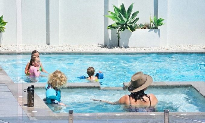 Anna Bay House | REEF Luxury Home, Ocean View, Large Pool & Hot Spa