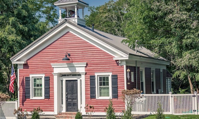 Cranesville House | Renovated 1840's Schoolhouse: Hot Tub, Fireplace, King Bed Bliss