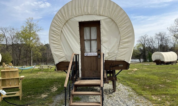 Lillington House | River-Front Wagon Glamping- The Dogwood