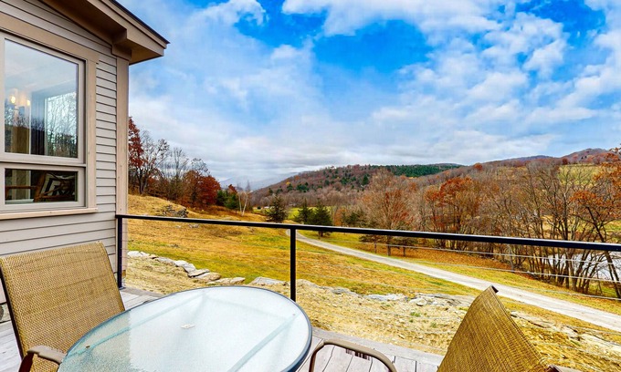 Pawlet House | Riverfront estate, mountain views, dog-friendly, fireplace, balcony, w/d, wifi