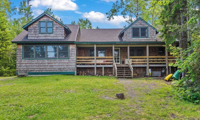 Rangeley Plantation House | Rock Hopper on Mooselookmeguntic Lake with beach, pet friendly!