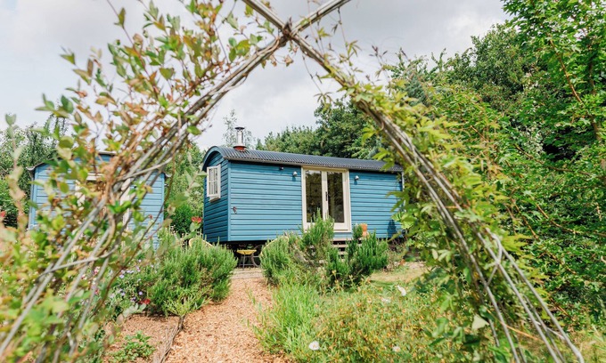 Rattery Cabin | Romantic shepherds hut with woodland hot tub- close to Dartmoor, Coast & Totnes