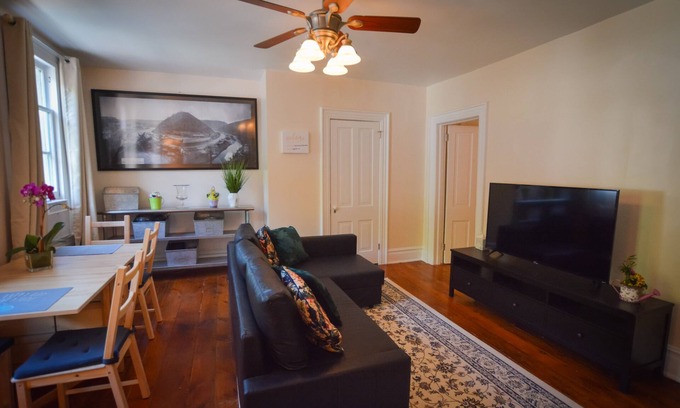 Jim Thorpe Apartment | Roomy Immaculate Suite-Historic Downtown-Walk Everywhere, Dog Friendly + Parking