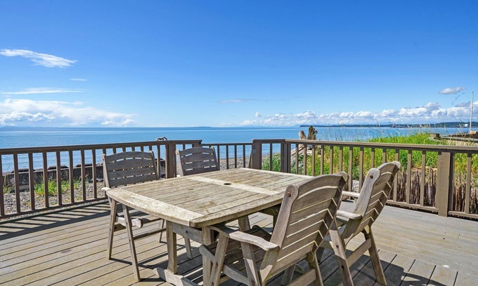 Ferndale House | Sandy Point Sanctuary: 2BR Home w/Stunning Ocean Views, Cozy Fireplace & Deck