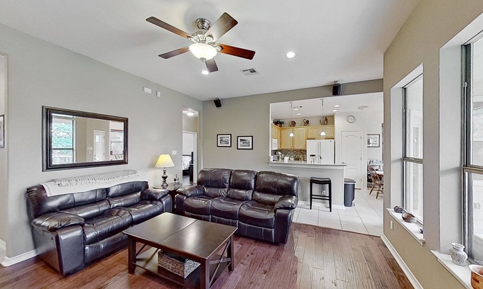 Apache Shores House | Scenic retreat with fenced yard, patio, central AC, & washer/dryer