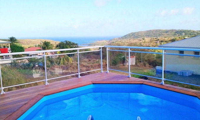 Le Marin House | Sea view bungalow/private pool/Ste Anne-Marin