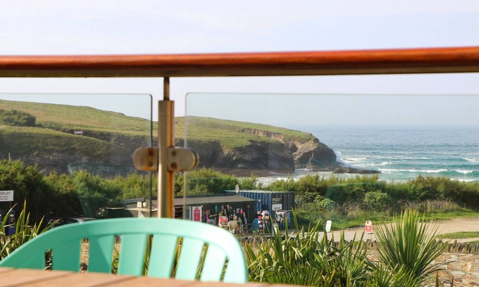 Treyarnon Apartment | Sea views, balcony overlooking the bay, dog friendly two storey apartment