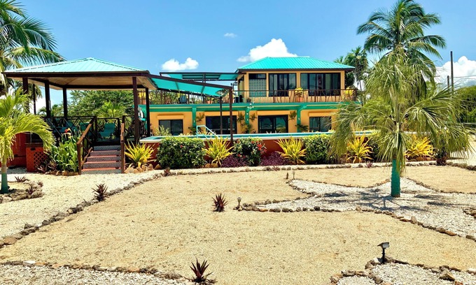 Sarteneja House | Seafront Tropical Caribbean luxurious home w/pool at Iguana Beach House Belize