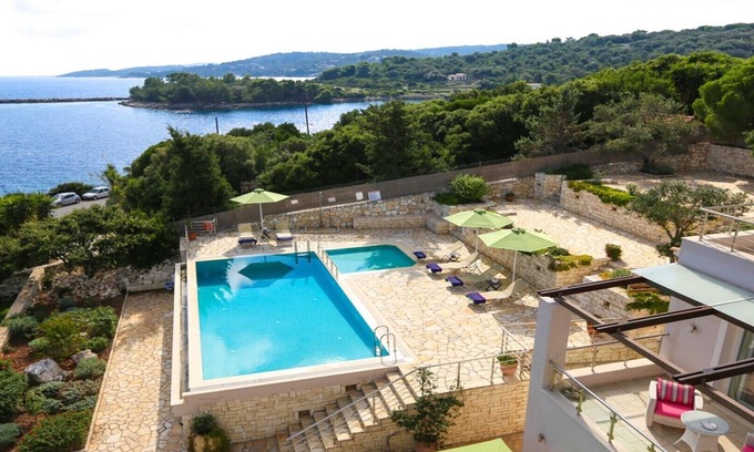 Gaios Villa | Seafront Villa With Private Pool & Gardens, 10min walking from Gaios