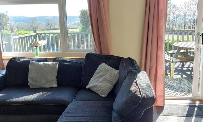 Saint Ann's Chapel House | Seanicview lodge with great views over the country side and own fenced decking.
